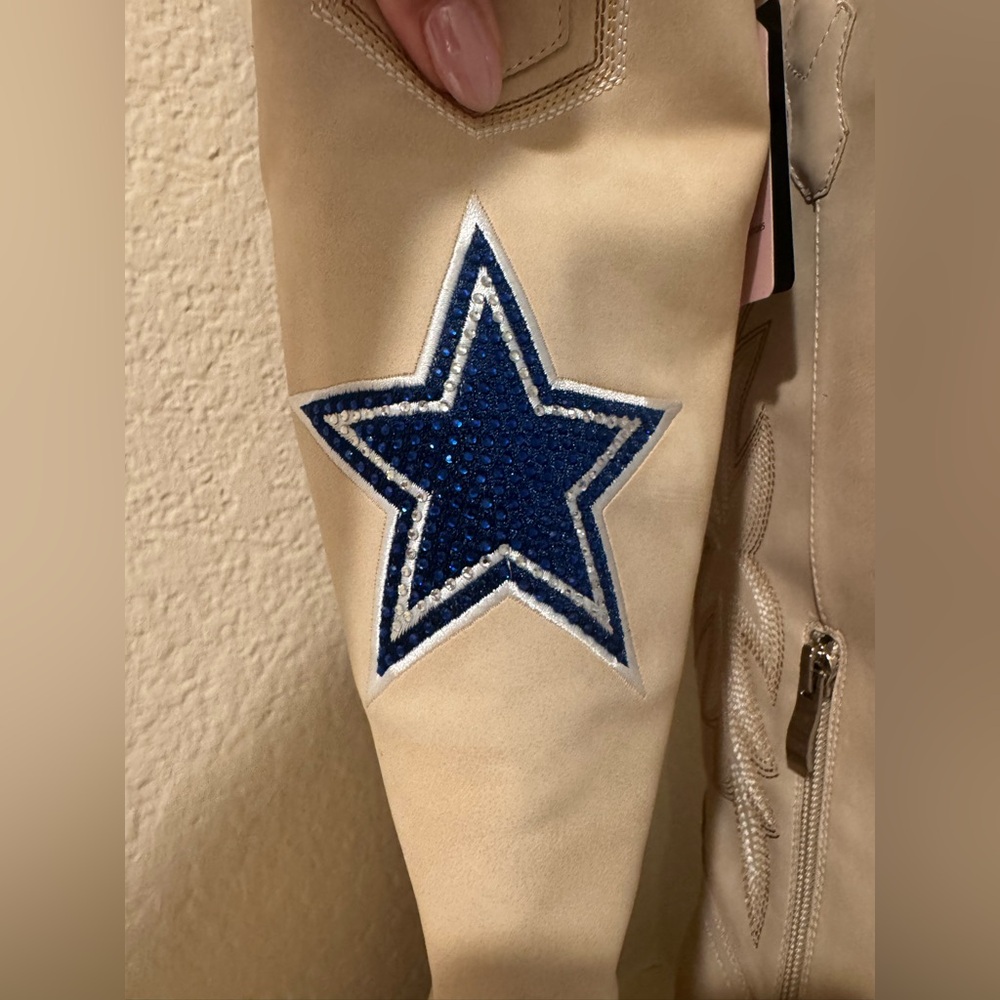 Women's Cuce Cream Dallas Cowboys Cowboy Boots NWT SIZE 8 - Picture 8 of 11